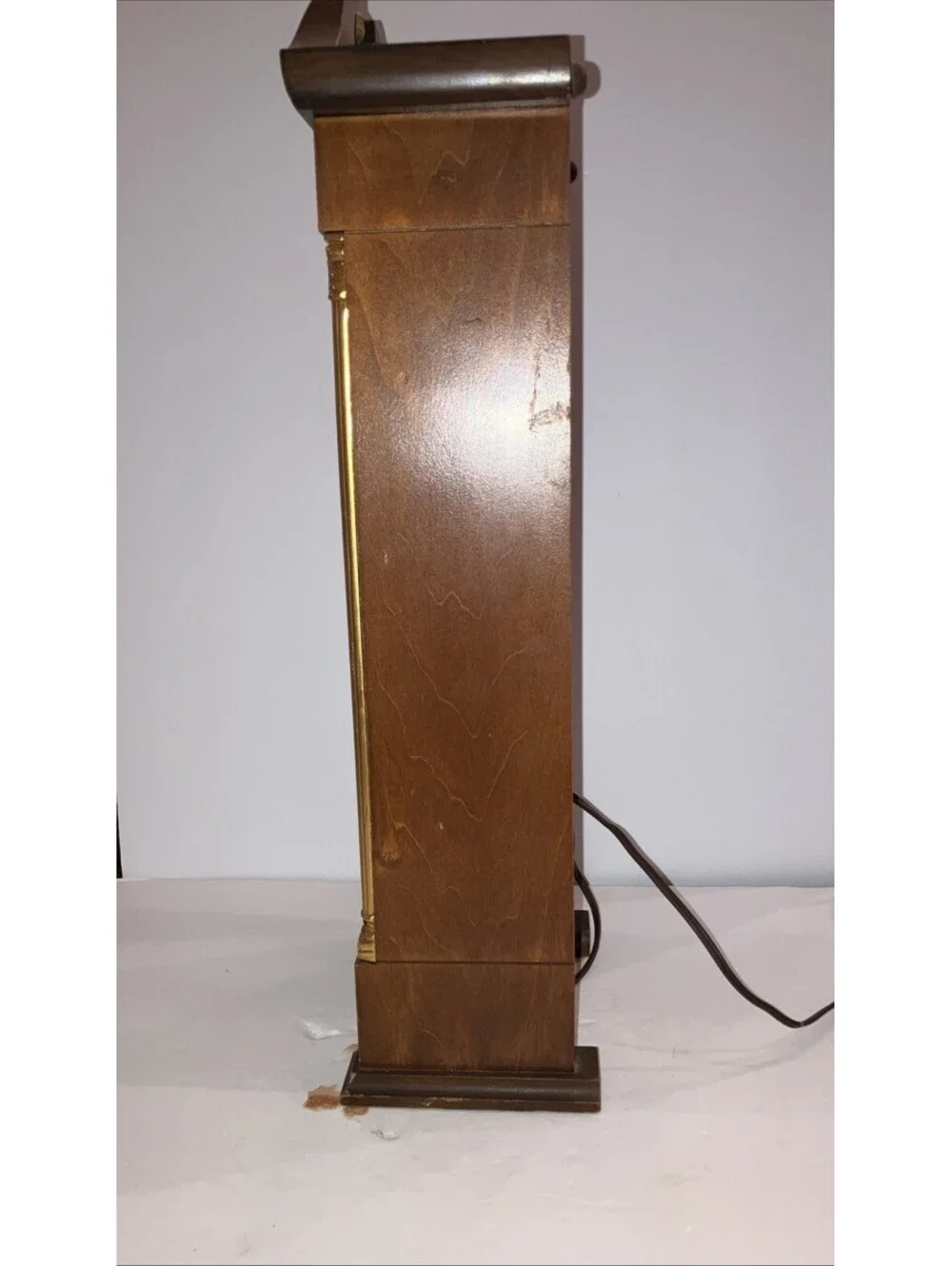 Vintage United Clock Corp. Model 444 Wood Mantel Grandfather Clock 20” WORKS